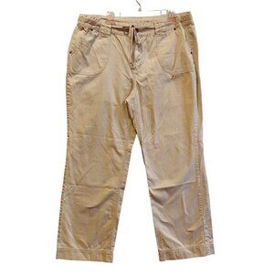 Venezia Chino Khaki Womens 18 Tan Beige 100% Cotton drawstring back pocket snap